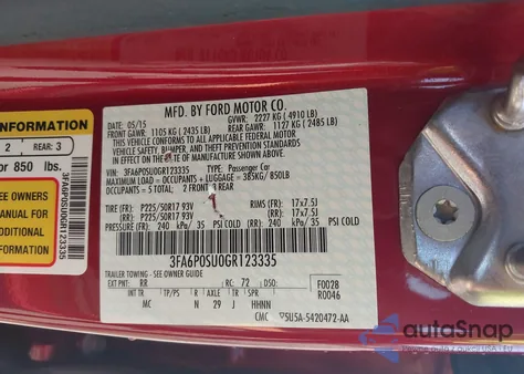 2016 Ford Fusion Energi Titanium from USA, damaged, VIN 3FA6P0SU0GR123335